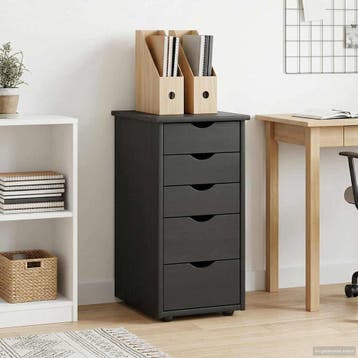 vidaXL Kast Zwart 34 x 39 x 61,5 cm Massief vurenhout, Verzenden