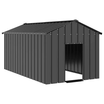 vidaXL Hondenhok met dak 114x202x101 cm gegalvaniseerd staal, Verzenden