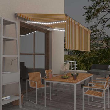 vidaXL Luifel automatisch met gordijn LED windsensor 3x2,5 m, Verzenden, Nieuw