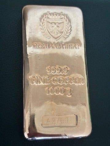 1 kilogram koper - .999 - Germania Mint. (Zonder