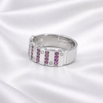 Zonder minimumprijs - Ring Verguld Robijn - Diamant -, Nieuw