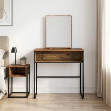 vidaXL Kaptafel met plank Oud hout 81 x 40 x 131 cm Bewerkt, Verzenden