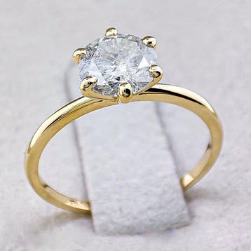 Zonder minimumprijs - Ring - 14 karaat Geel goud, G/SI -, Nieuw