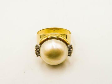 Bague - 18 carats Or jaune - Diamant