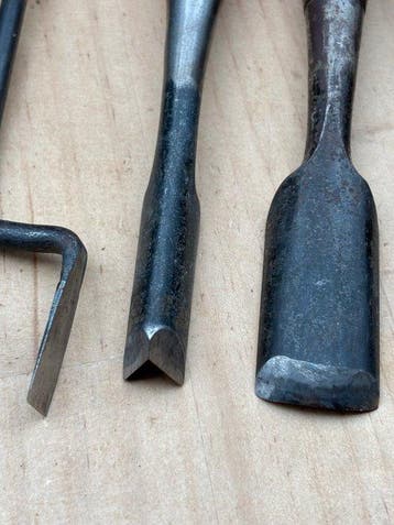 Ciseaux à bois japonais – ensemble de 8 pièces – droit,, Antiquités & Art