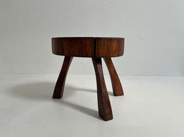 Bijzettafel - Eik - Vintage boomstamtafel, Antiek en Kunst