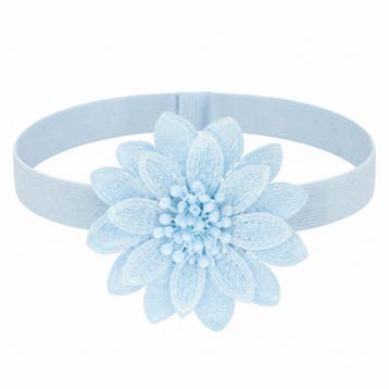 Haarband met Gehaakte Bloem - Lichtblauw, Handtassen en Accessoires, Nieuw