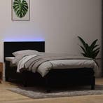 vidaXL Boxspring met matras en LED fluweel zwart 90x210 cm, Verzenden, Nieuw