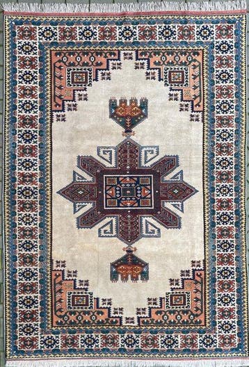Modern Kazak - ( gereinigd ) - handgeknoopt - wol - Tapijt -, Nieuw