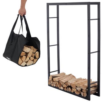 Lendo Online Range-bûches 100x148 Acier Thermolaqué Noir
