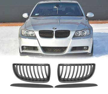 CALANDRES BMW E90 05-08 NOIR + PATTES, Verzenden