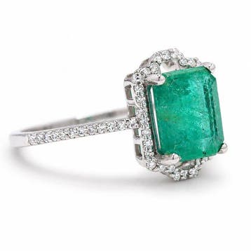 Zonder minimumprijs - Ring Platina - 2.31ct. tw. Smaragd -