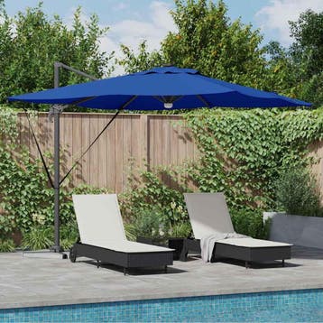 vidaXL Roma Parasol Blauw 286 x 284 x 270 cm Aluminium en, Verzenden