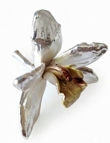 sculptuur, Rose, Calle e Orchidea (lotto di 8) - 8 cm - .800