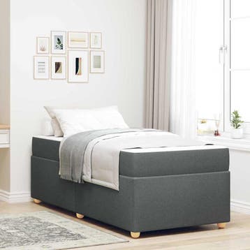 vidaXL Bedframe met matras Donkergrijs 80 x 200 cm Stof, Verzenden, Nieuw