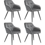 tectake Eetkamerstoel Marilyn, fluweeloptiek, gestikt patroo, Huis en Inrichting, Stoelen, Verzenden, Nieuw