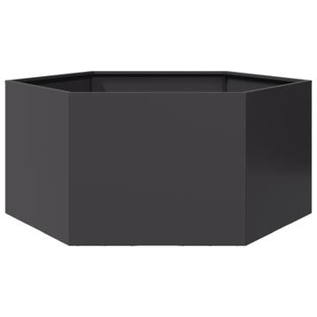 vidaXL Plantenbak zeshoek 104x90x45 cm staal zwart, Verzenden, Nieuw