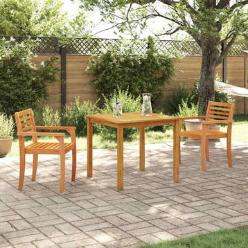 vidaXL Tuin Eettafel Set 3 st Bruin Massief Acacia Hout, Verzenden, Nieuw