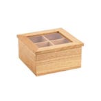 Mini heveahout theedoos met deksel | 200x160x90(h)mm, Verzenden