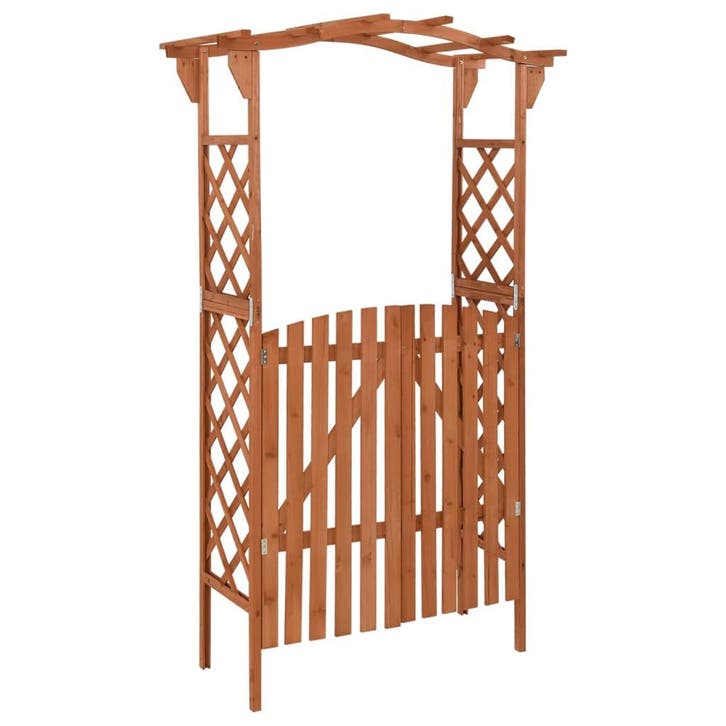 vidaXL Pergola met poort 116x40x204 cm massief vurenhout, Tuin en Terras, Palen, Balken en Planken, Nieuw, Verzenden