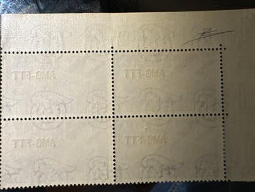 Triëst - Zone A 1954 - Quartina hoek van blad MHH, Gestempeld