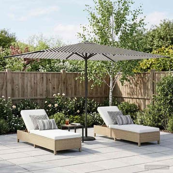 vidaXL Tuinparasol 200 x 300 cm Polyester Rechthoekig Zwart, Tuin en Terras, Verzenden, Nieuw