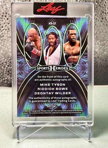 1/1 Leaf Mike Tyson, Riddick Bowe Deontay Wilder - 1 Card -