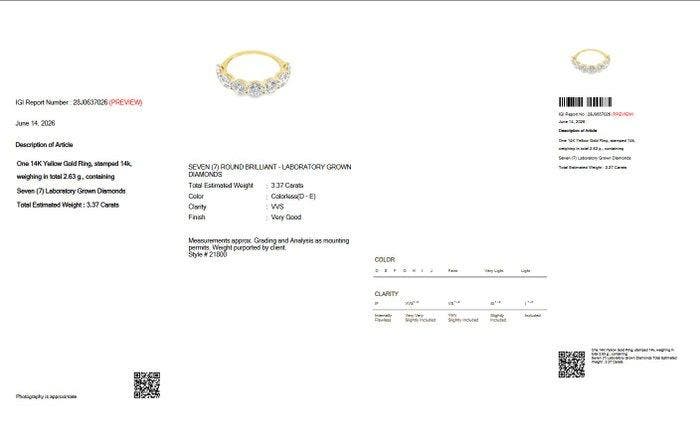 Zonder minimumprijs - Eeuwigheidsring - 14 karaat Geel goud, Handtassen en Accessoires, Antieke sieraden