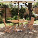 vidaXL Tuin Bistro Set 3 pcs Bruin Massief Teakhout, Tuin en Terras, Verzenden, Nieuw