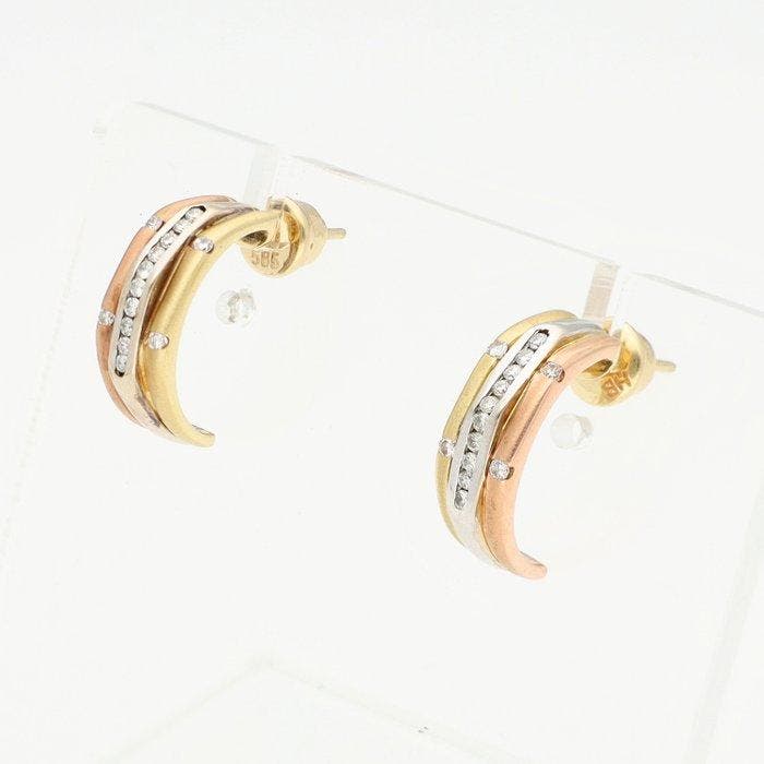 Boucles doreilles - 14 carats Or jaune, Or blanc, Or rose, Bijoux, Sacs & Beauté, Boucles d'oreilles