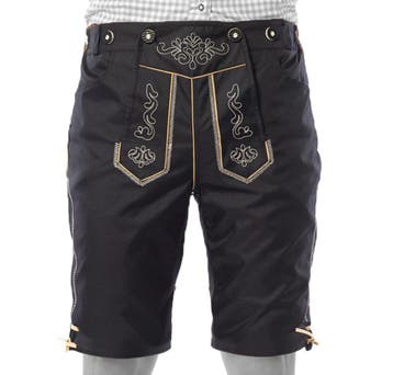 Lederhose Kort Zwart en Bretels, Verzenden