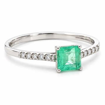 Zonder minimumprijs - Ring - 18 karaat Witgoud - 0.75ct. tw., Nieuw