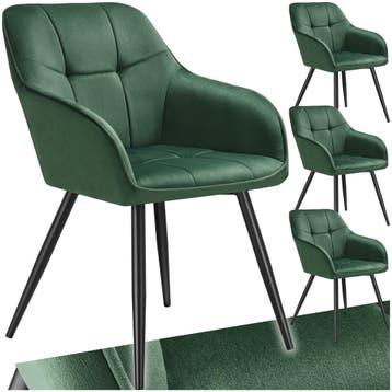 Eetkamerstoel Marilyn, fluweeloptiek, gestikt patroon, Huis en Inrichting, Stoelen, Verzenden, Nieuw