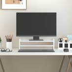vidaXL Monitorstandaard 50x24x16 cm massief grenenhout wit, Verzenden, Nieuw