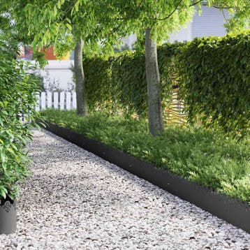 vidaXL Gazonranden 20 pcs 103 x 0,05 x 22 cm Staal Zwart, Verzenden, Nieuw