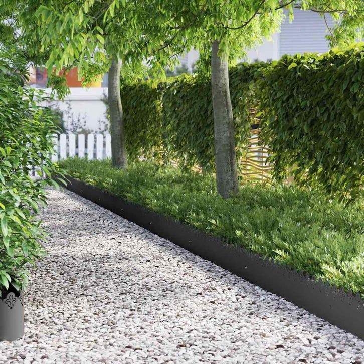 vidaXL Gazonranden 20 pcs 103 x 0,05 x 22 cm Staal Zwart, Jardin & Terrasse, Traverses & Bordures, Envoi