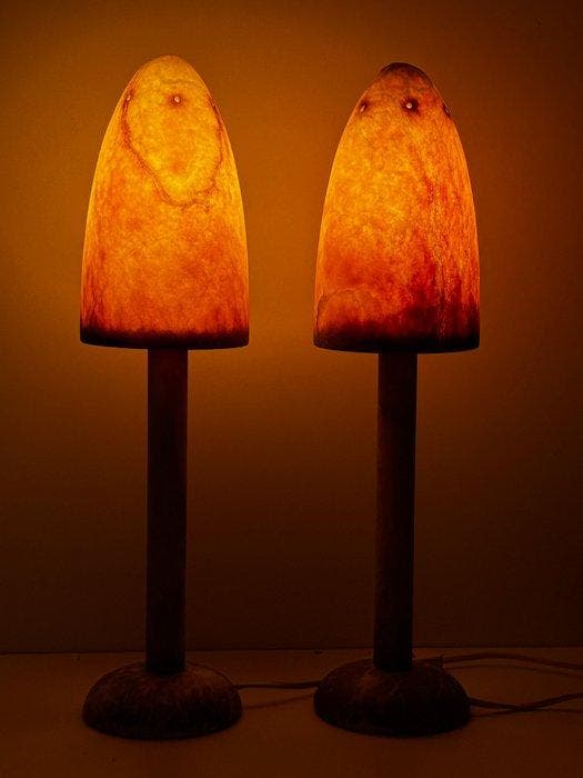 Aljuna Alabastros - Staande lamp (2) - Albast, Antiek en Kunst, Curiosa en Brocante
