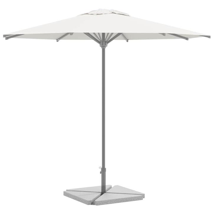 vidaXL Parasolvoetplaten 4 st driehoekig 14 kg graniet grijs, Jardin & Terrasse, Parasols, Envoi