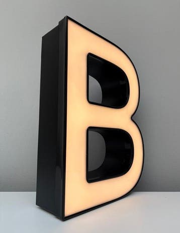 Lettre « B » - Caisson lumineux - plastique, Aluminium