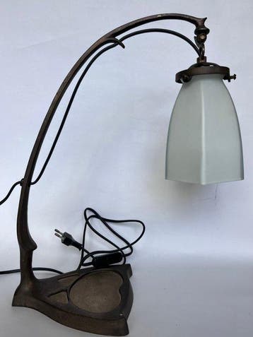 Vintage Art Deco stijl - Bureaulamp - Gegoten messing, Antiek en Kunst
