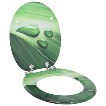 vidaXL Toiletbril Groene Druppel 44 x 38 cm Bewerkt hout, Verzenden, Nieuw