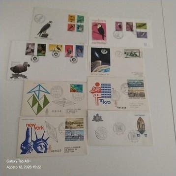 Wereld - Lot van FDC-wereld 185 enveloppen