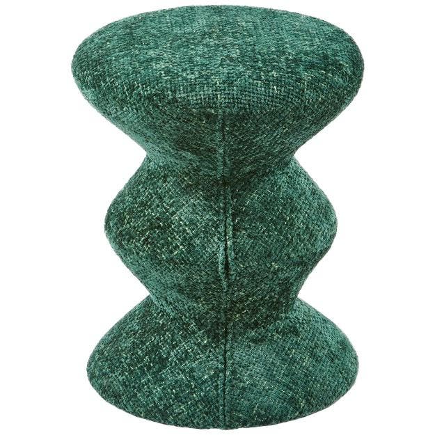 Polspotten Greenish Soft Zig Zag Kruk - Ongebruikt, Huis en Inrichting, Krukjes, Zo goed als nieuw, Verzenden