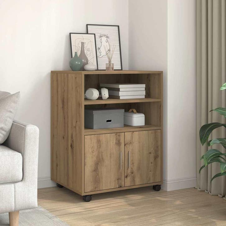 vidaXL Rolkast 60x48x81 cm bewerkt hout artisanaal, Huis en Inrichting, Kasten | Overige, Nieuw, Verzenden