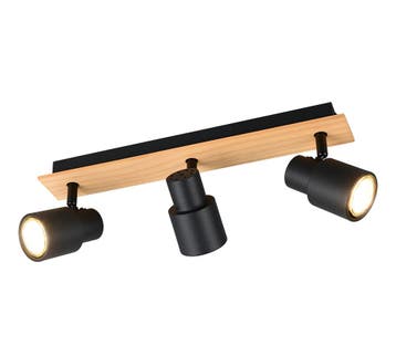 Trio PIERRE plafondspot | GU10 Fitting | mat zwart | 46 x 6, Verzenden, Nieuw