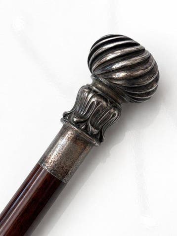 Italian Walking Stick with Large 925 Sterling Silver (10 gr)