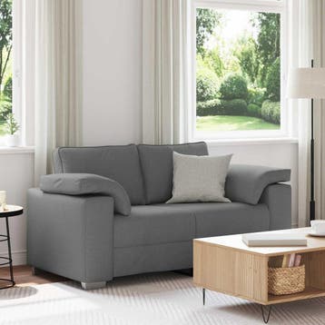 vidaXL Loveseat Donkergrijs 160 cm Stof, Huis en Inrichting, Verzenden, Nieuw