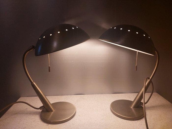 Egon Hillebrand - Lampe de table (2) - 7454-121 - Laiton, Antiquités & Art, Antiquités | Éclairage