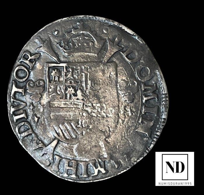 Spaanse Nederlanden. Felipe II. 1/5 Écu (15)66 - Antwerpen, Postzegels en Munten, Munten | Europa | Niet-Euromunten