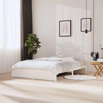 vidaXL Bedframe massief hout wit 160x200 cm, Verzenden, Nieuw